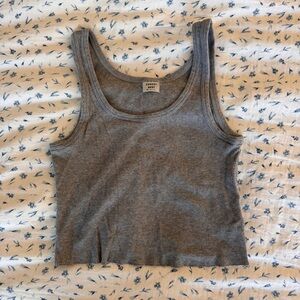 Sunday Best Grey Ribbed Tank Top